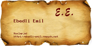 Ebedli Emil névjegykártya